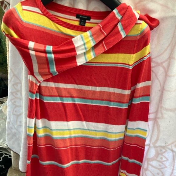 Halogen Red and Yellow Striped Sweater - Picture 4 of 4